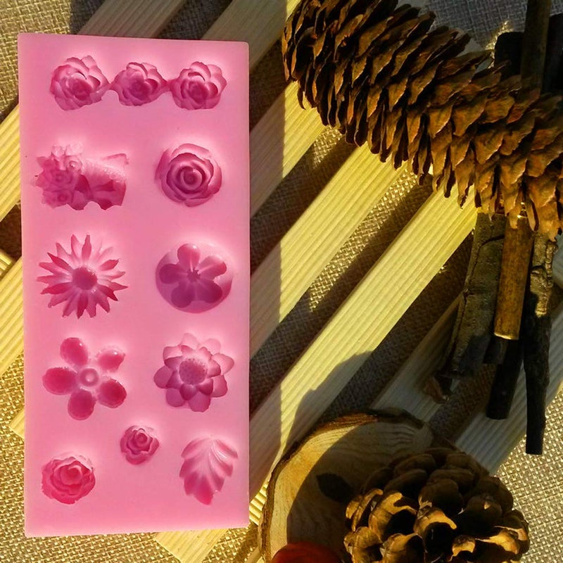 FOYARA Rose Silicone Chocolate Mold Mini Flower Fondant Mold for Sugarcraft Cake Decoration Resin Polymer Clay Soap Wax Making - Image 4